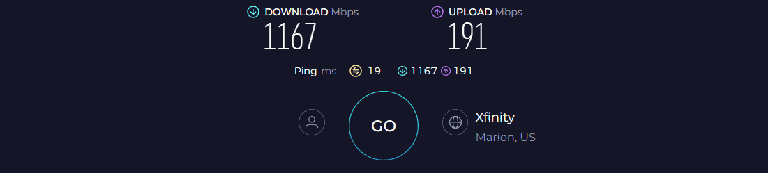 ARRIS SURfboard S33 Speed Test