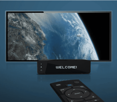 Aim the remote at the box and press the home button