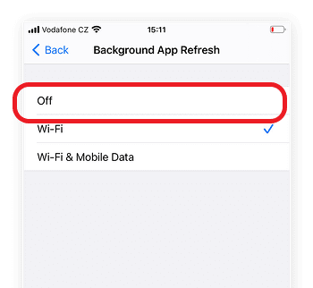 Disable Background App Refresh