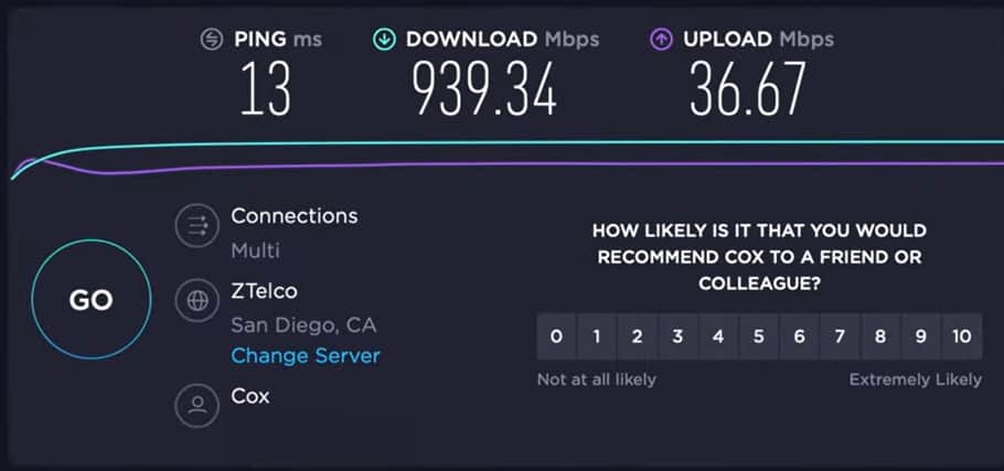 Gigablast Speed Test