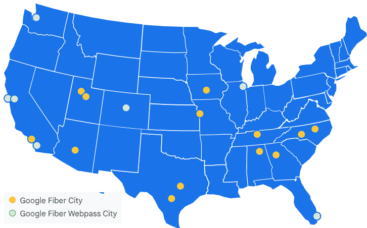 Google Fiber Coverage Map