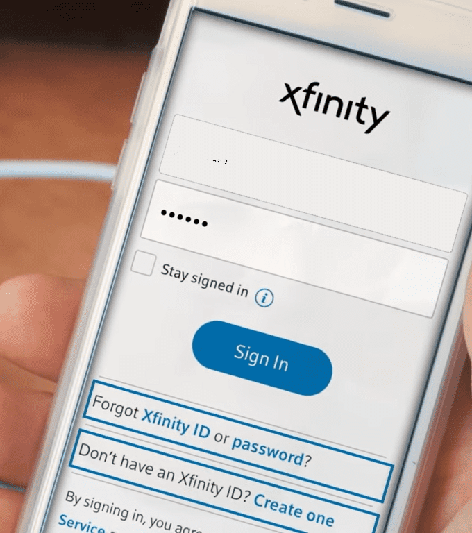 Log in to Xfinity App