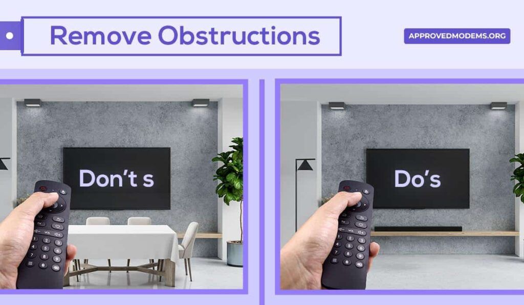 Remove Obstructions between Xfinity Remote and TV