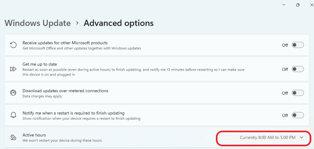 Set your active hours accordingly to update OS at night
