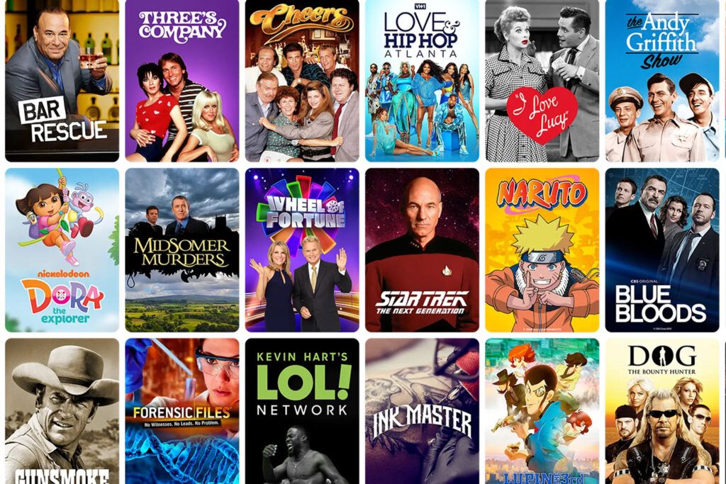 Pluto TV collage of content